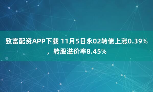 致富配资APP下载 11月5日永02转债上涨0.39%，转股溢价率8.45%