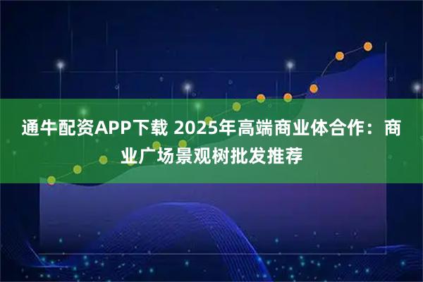 通牛配资APP下载 2025年高端商业体合作：商业广场景观树批发推荐